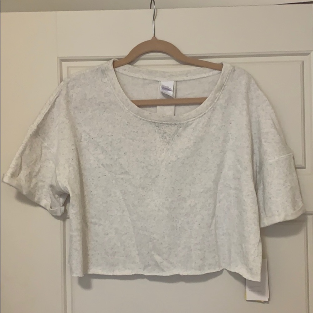 Cropped short sleeve sweatshirt